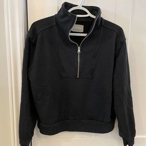Everlane Half Zip Black Sweatshirt